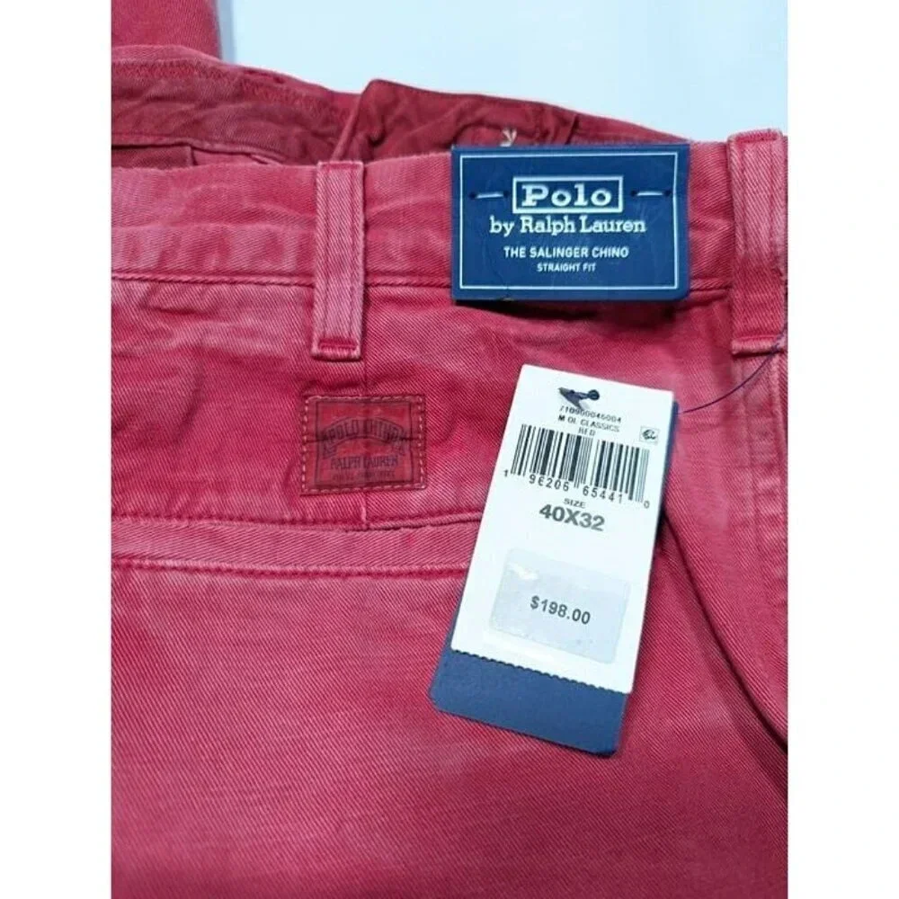 Polo Ralph Lauren Men's Straight Fit Garment Dyed Pants Red Size 40 (MSRP $198)